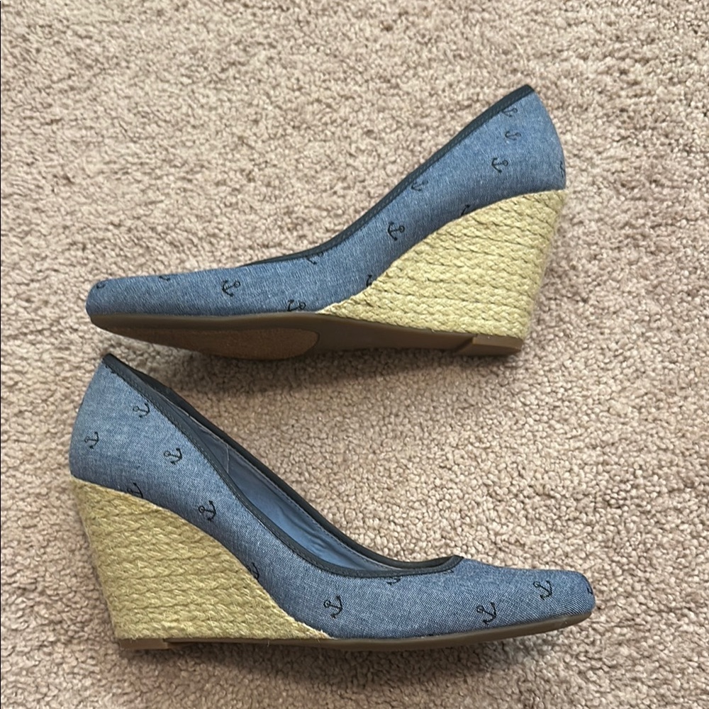 Sole Society Blue Denim Wedges - Picture 3 of 5